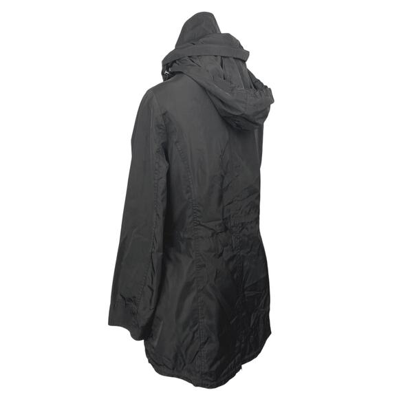 Michael Kors Women's Black Full Zip Drawstring Hoodie Hooded Rain Coat Jacket S - Picture 2 of 7